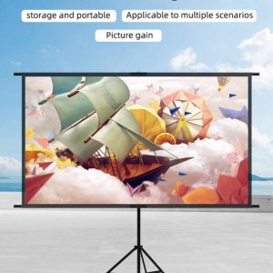 Projector Screen With Stand Metal Grey Anti-Light 60 inches