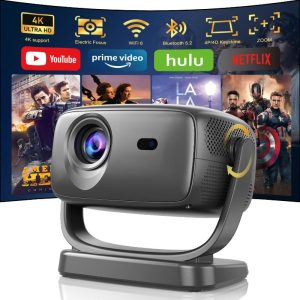 4K Smart Projector with 5G WiFi and Bluetooth 5.2 1080P